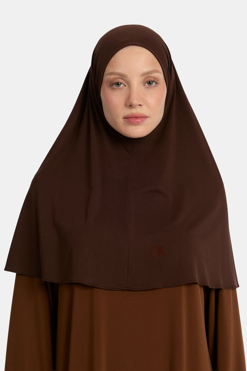 Hijab en jersey respirant chocolat