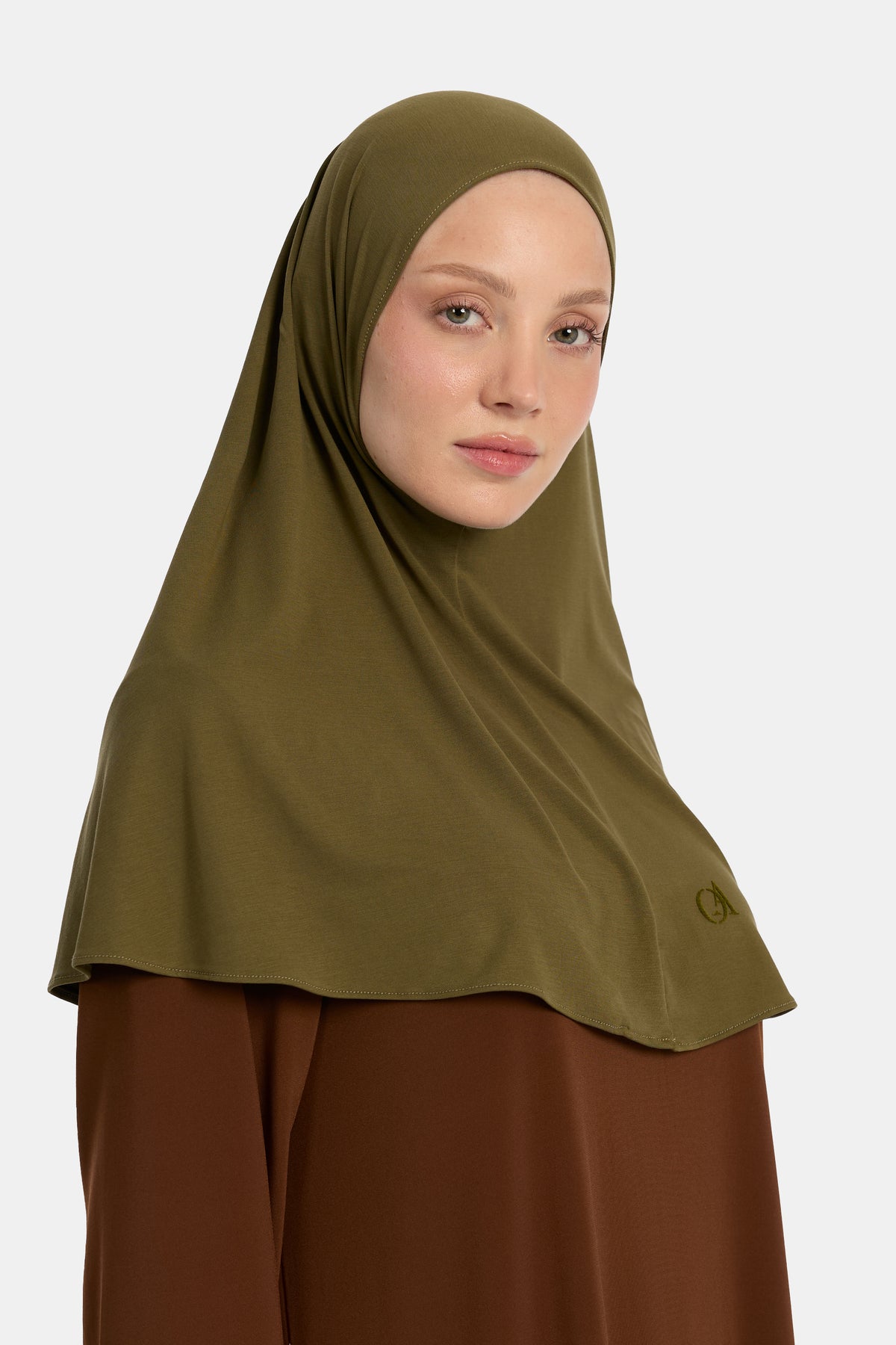 Atmungsaktiver Jersey-Hijab Oliv