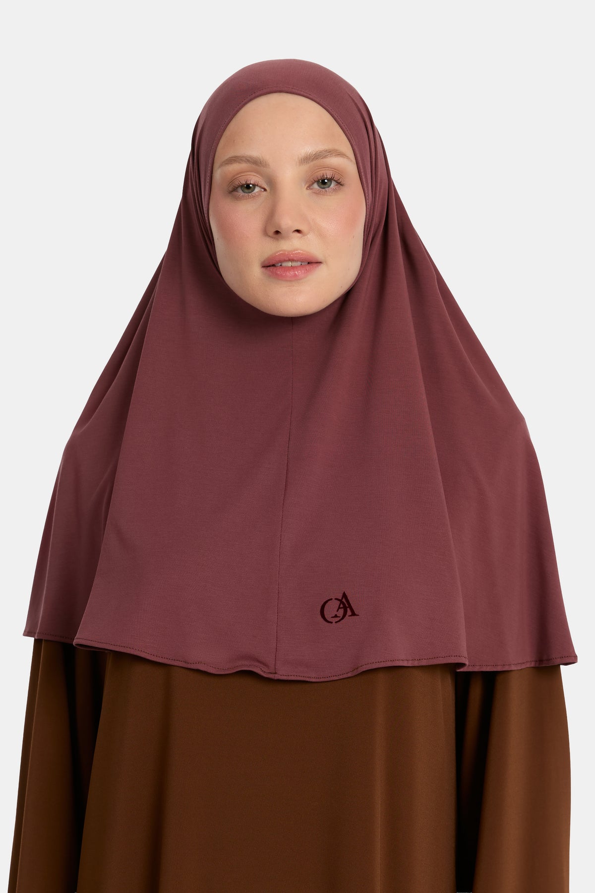 Breathable jersey hijab Dusty Red Mahogany