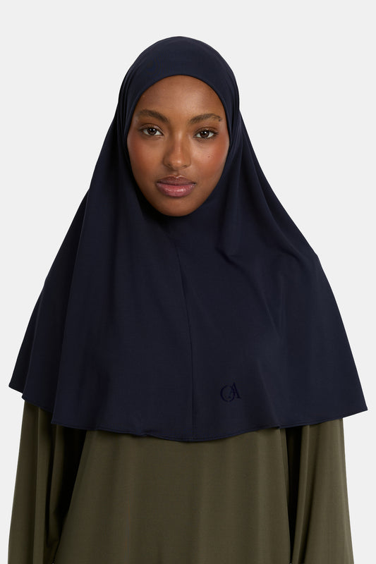 Hijab en jersey fluide bleu marine