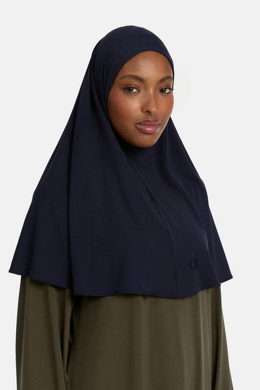 Hijab en jersey fluide bleu marine