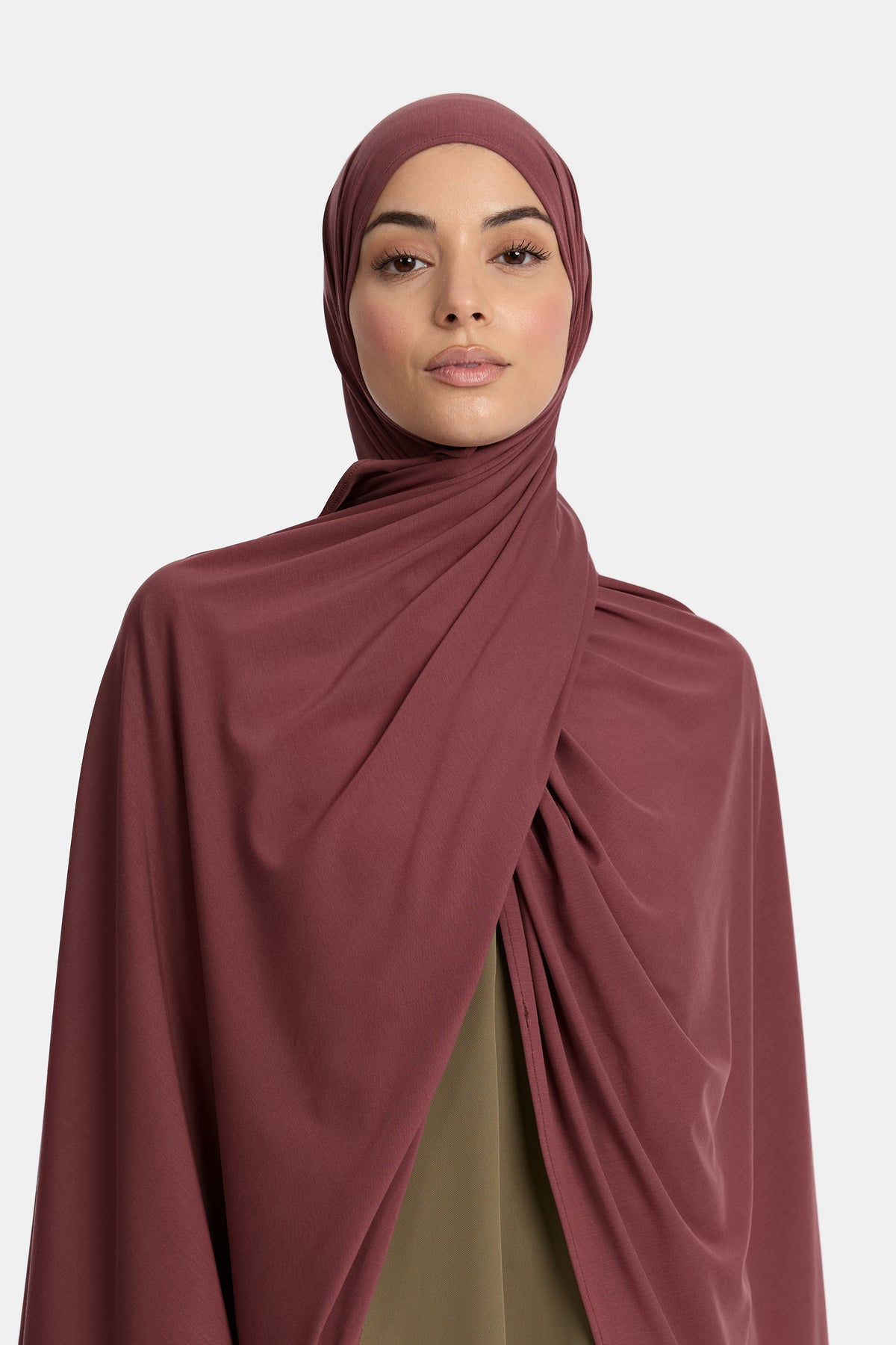 Atmungsaktiver Jersey-Schal Dusty Red Mahogany
