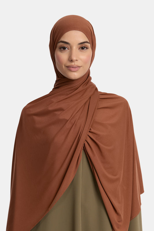 Atmungsaktiver Jerseyschal Warm Chestnut