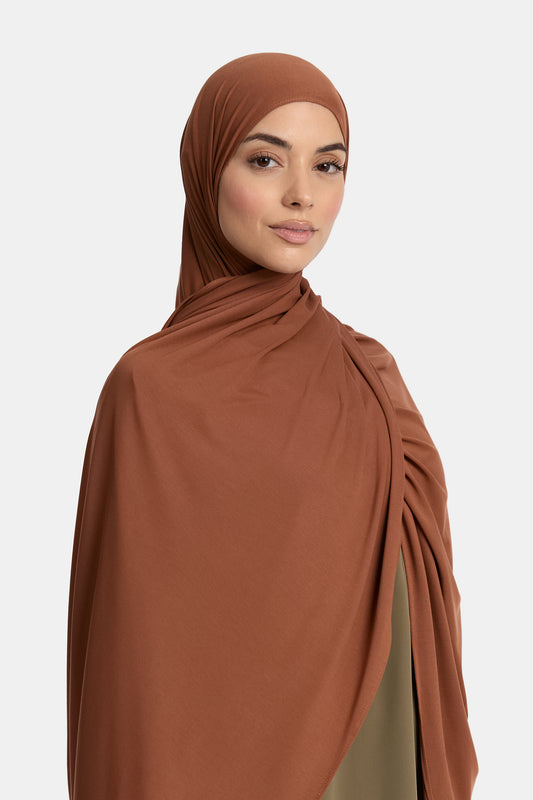 Atmungsaktiver Jerseyschal Warm Chestnut