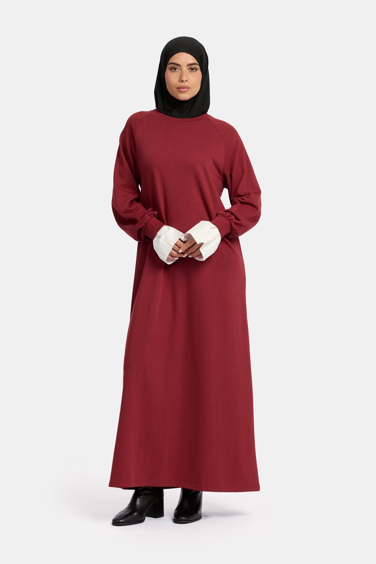 Sweater blouse abaya Burgundy