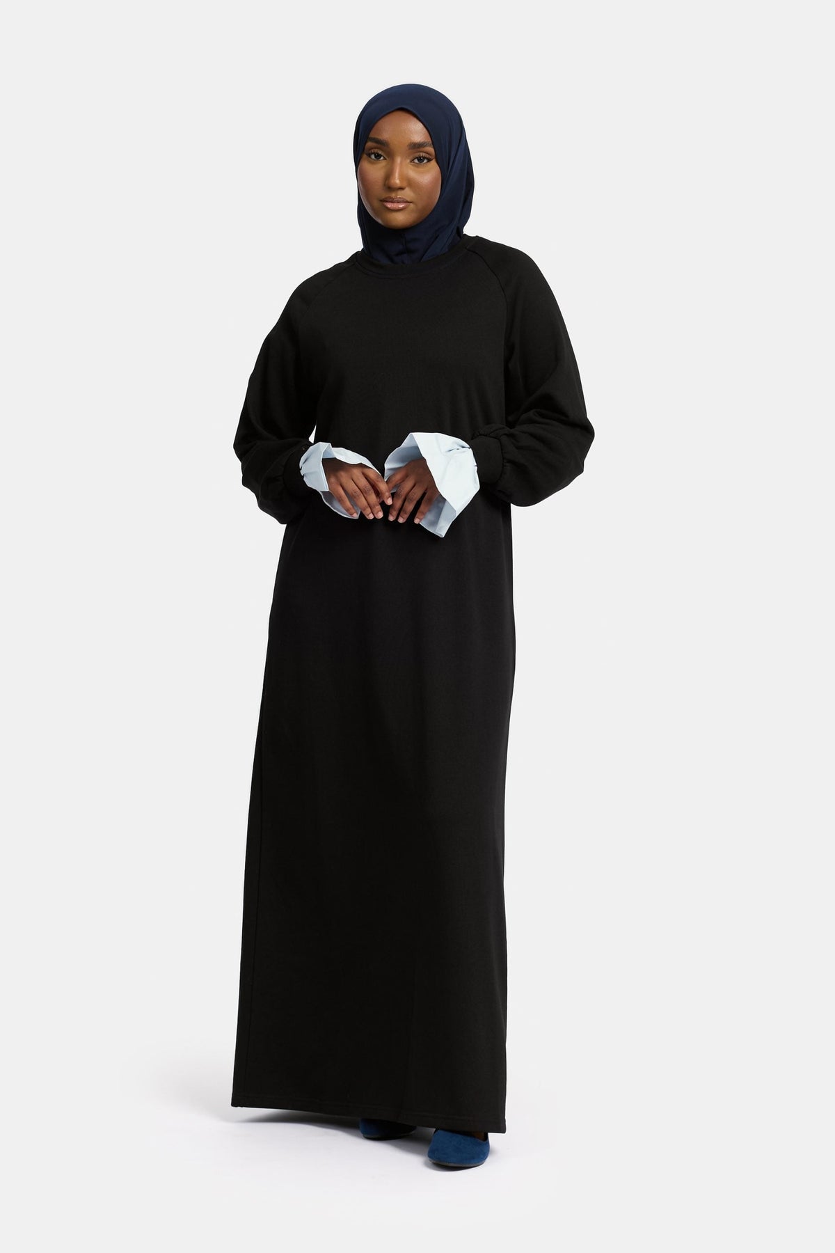 Sweater blouse abaya Black