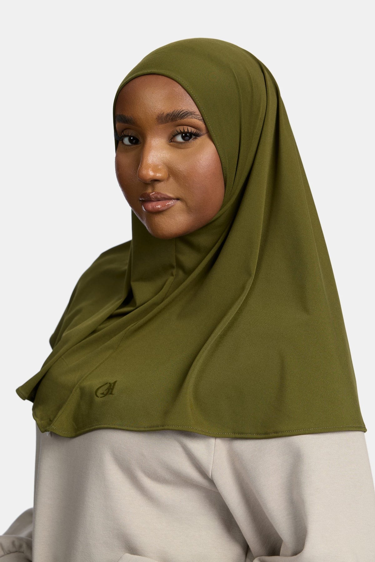 Premium jersey hijab Dark Khaki