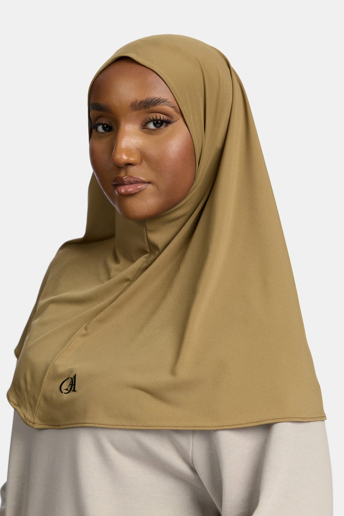Premium jersey hijab Warm Khaki