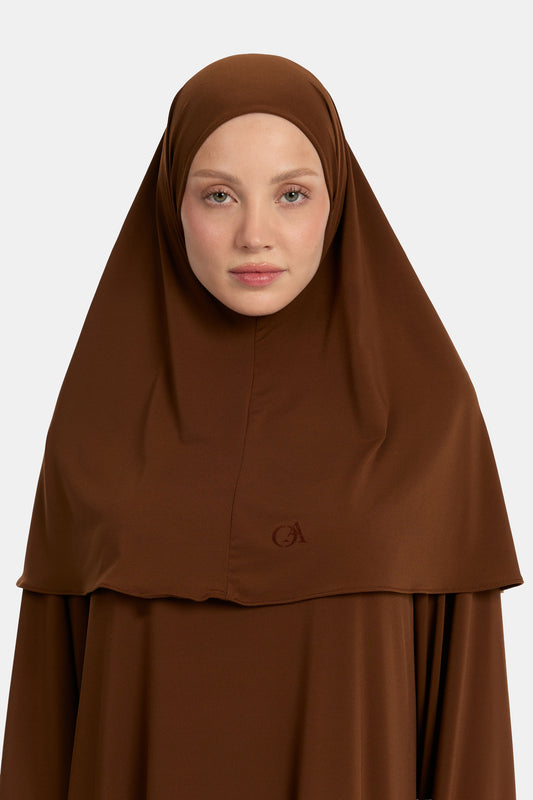 Hijab en jersey premium marron