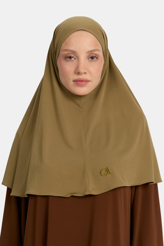 Hijab en jersey premium Kaki chaud