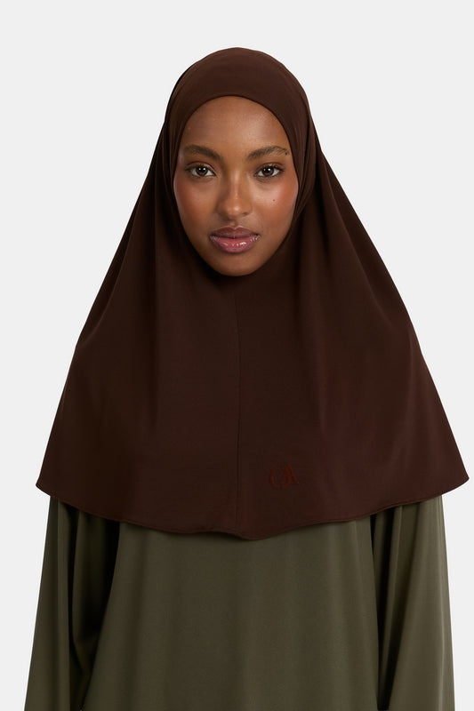 Hijab en jersey premium Brun Minuit