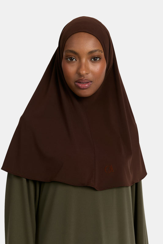 Hijab en jersey premium Brun Minuit