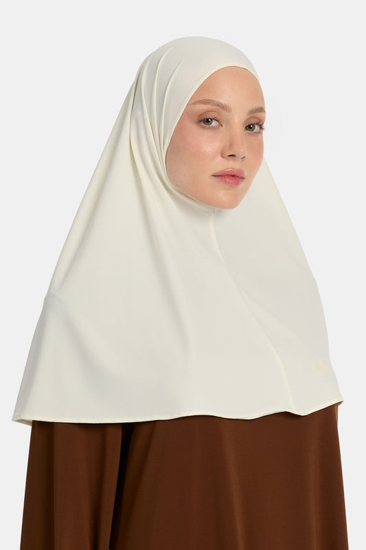 Hijab en jersey premium blanc cassé