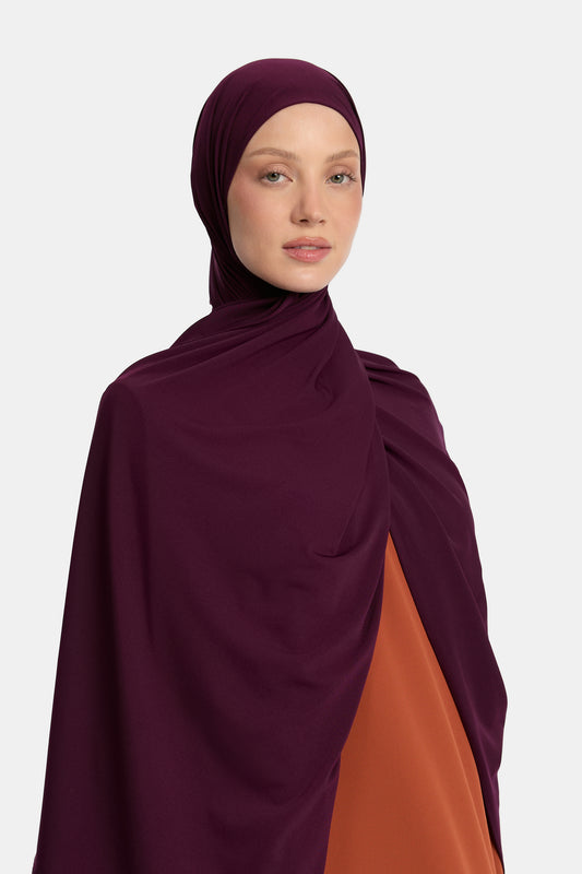 Premium-Jersey-Schal Aubergine