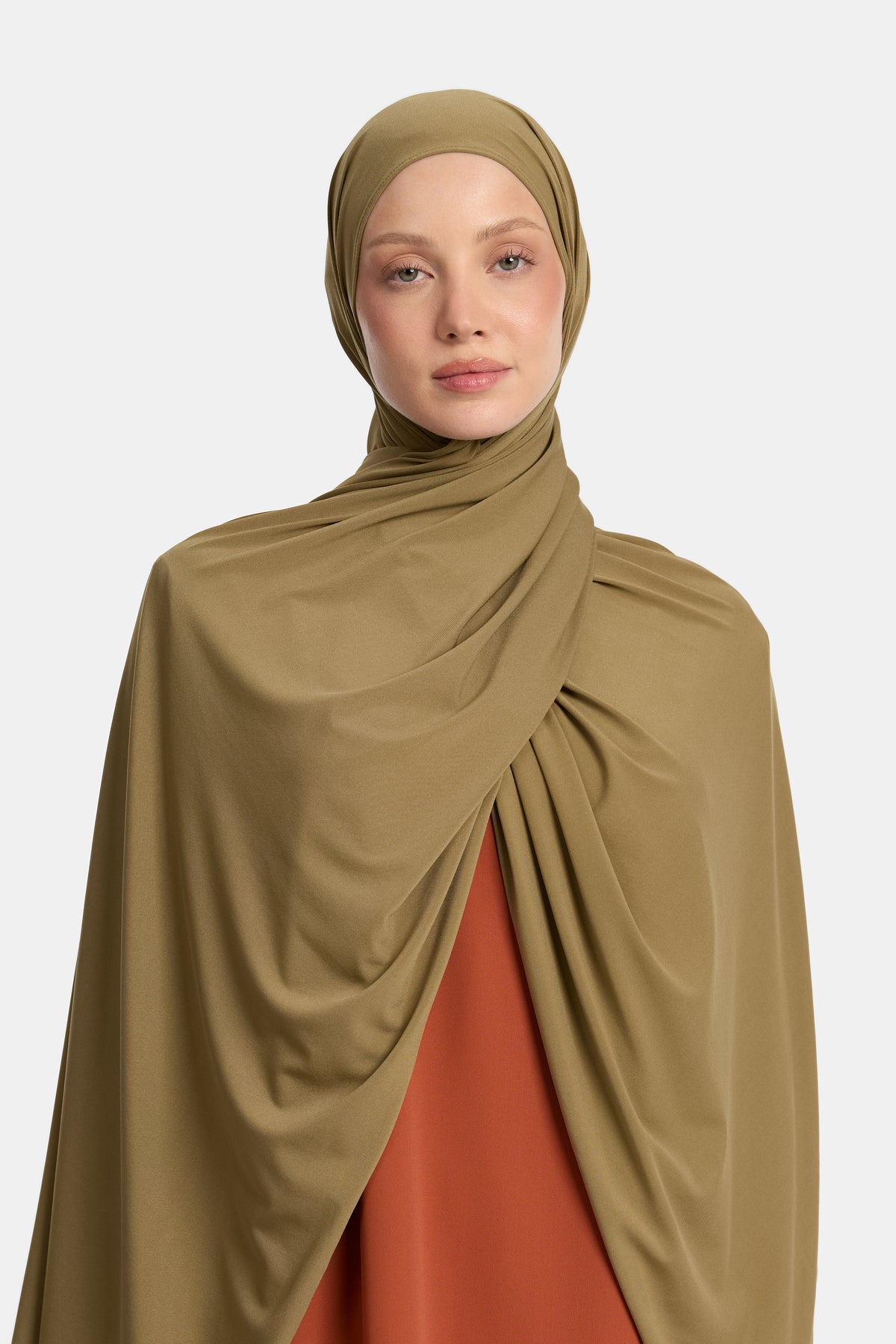 Premium jersey scarf Warm Khaki