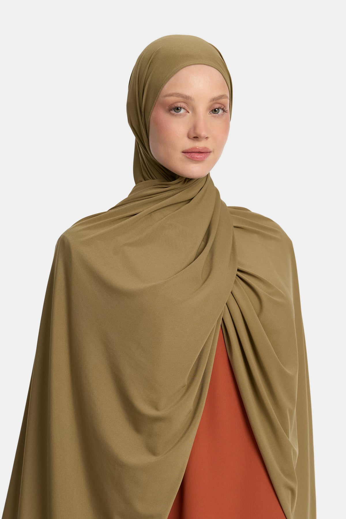 Premium jersey scarf Warm Khaki