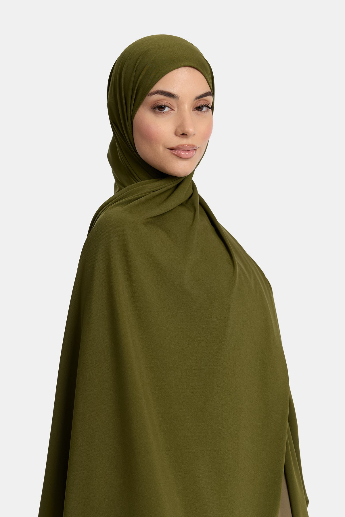 Écharpe en jersey premium vert terre d'ombre