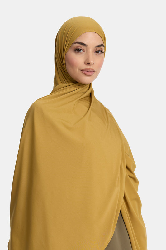Écharpe en jersey premium moutarde miel
