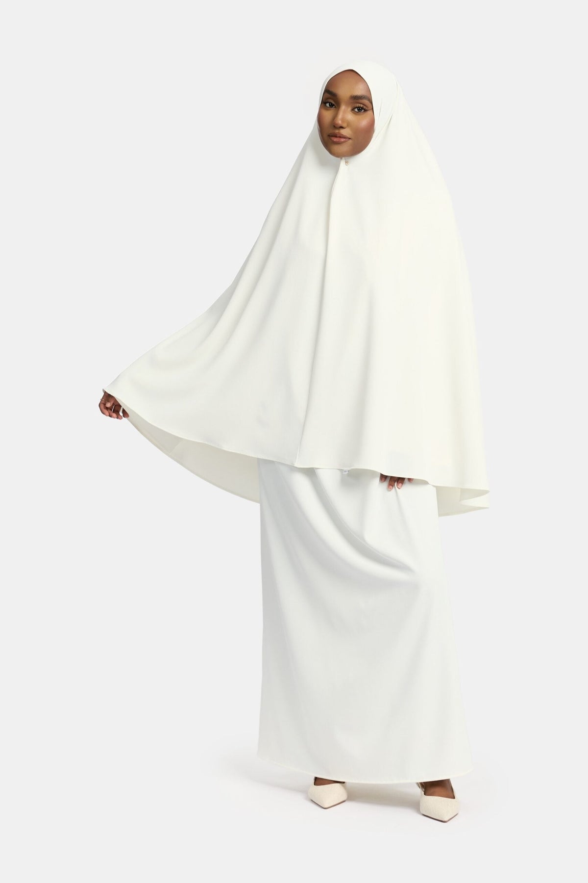 Heup khimar White (Folded Grace)