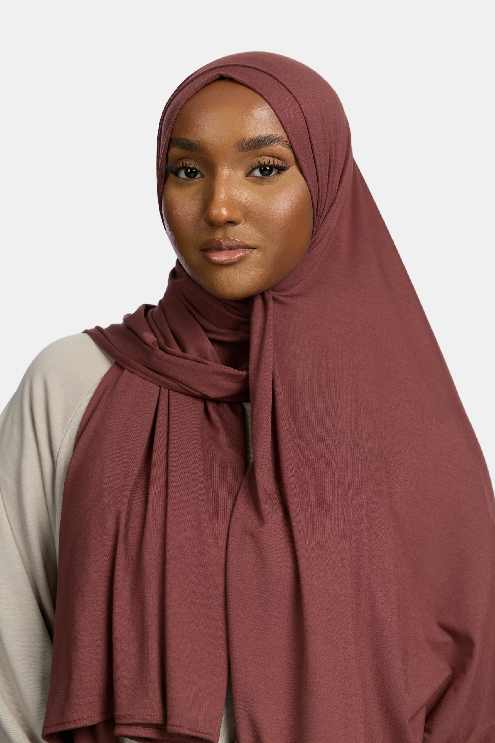 Bamboo jersey scarf Brunette