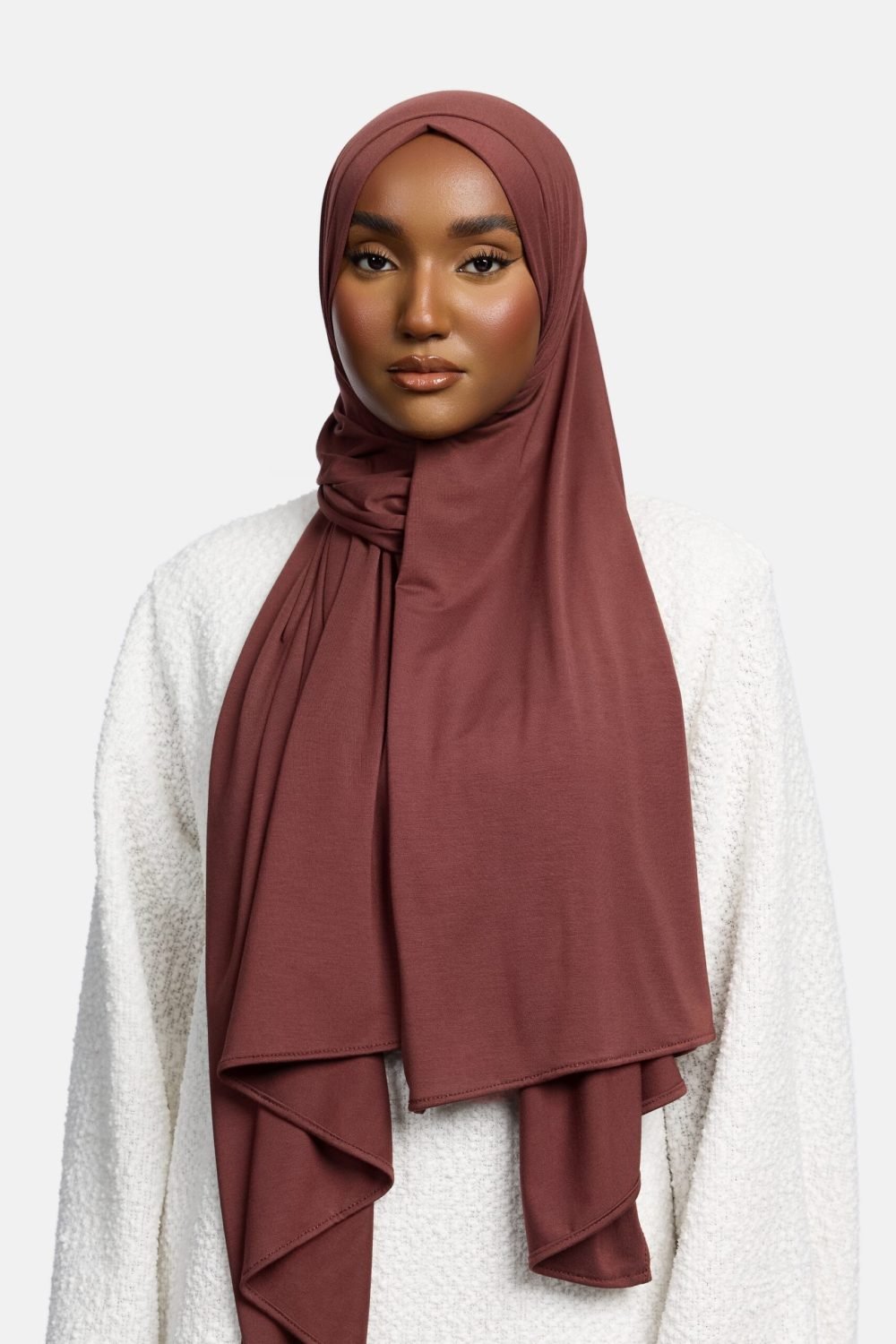 Bamboo jersey scarf Brunette