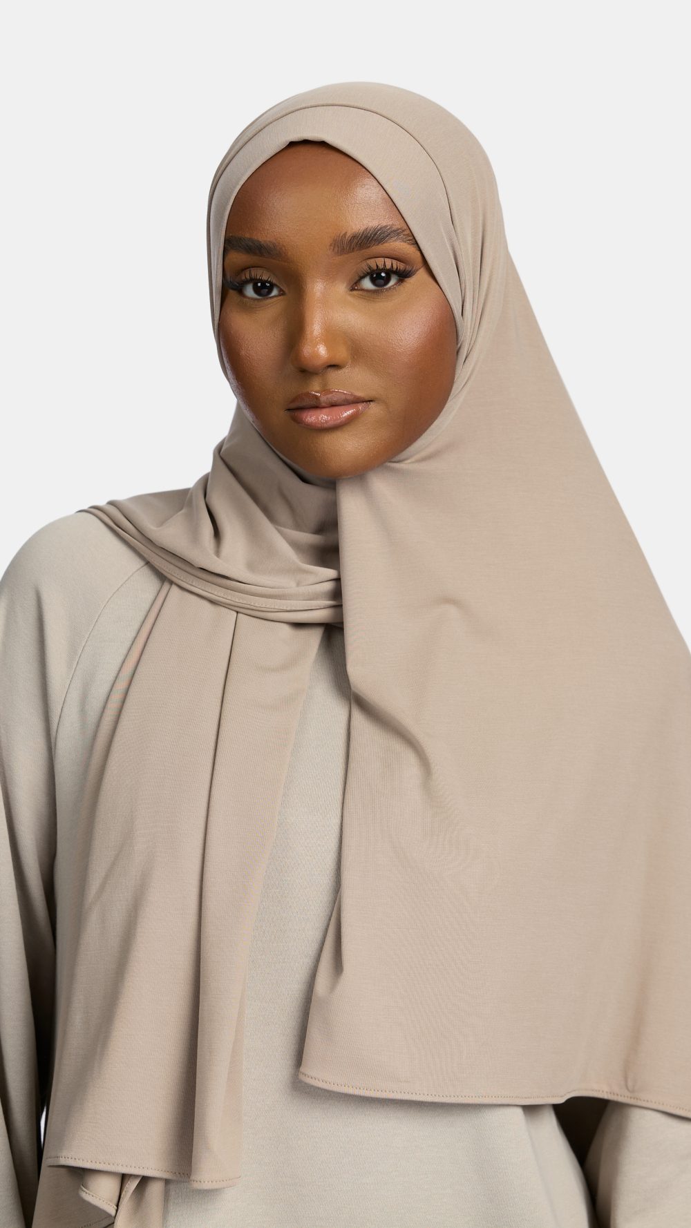 Breathable jersey scarf Foam Taupe