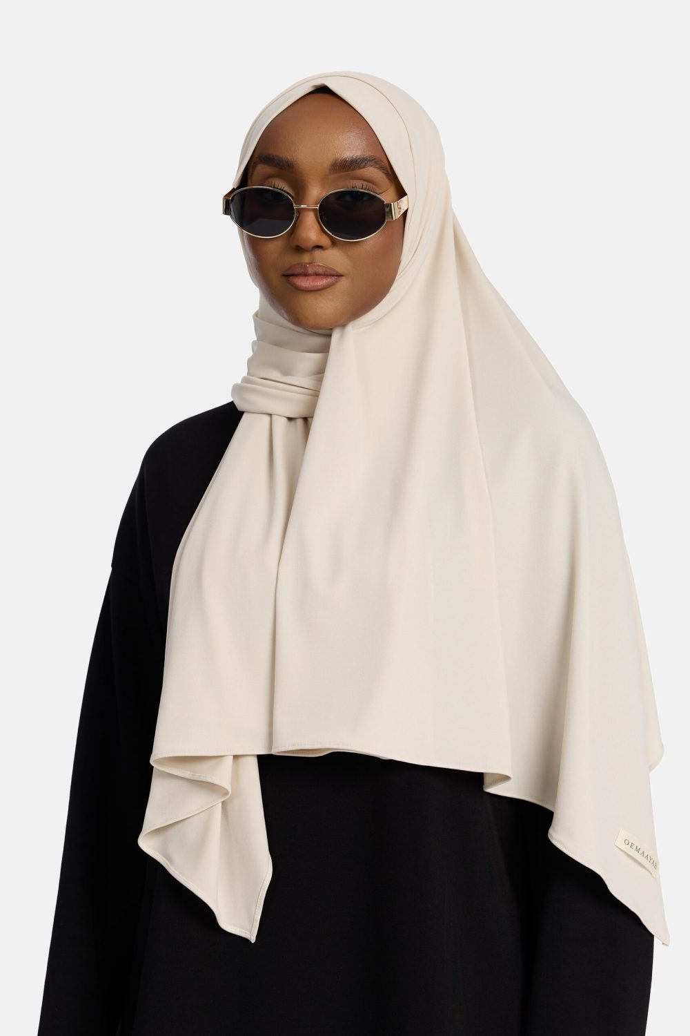 Premium jersey scarf Ivory White