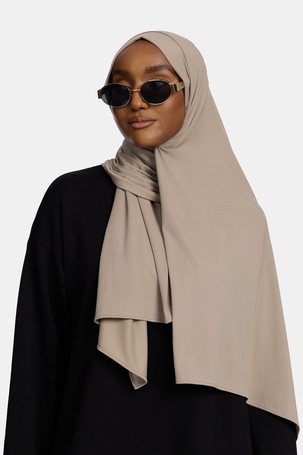 Breathable jersey scarf Foam Taupe