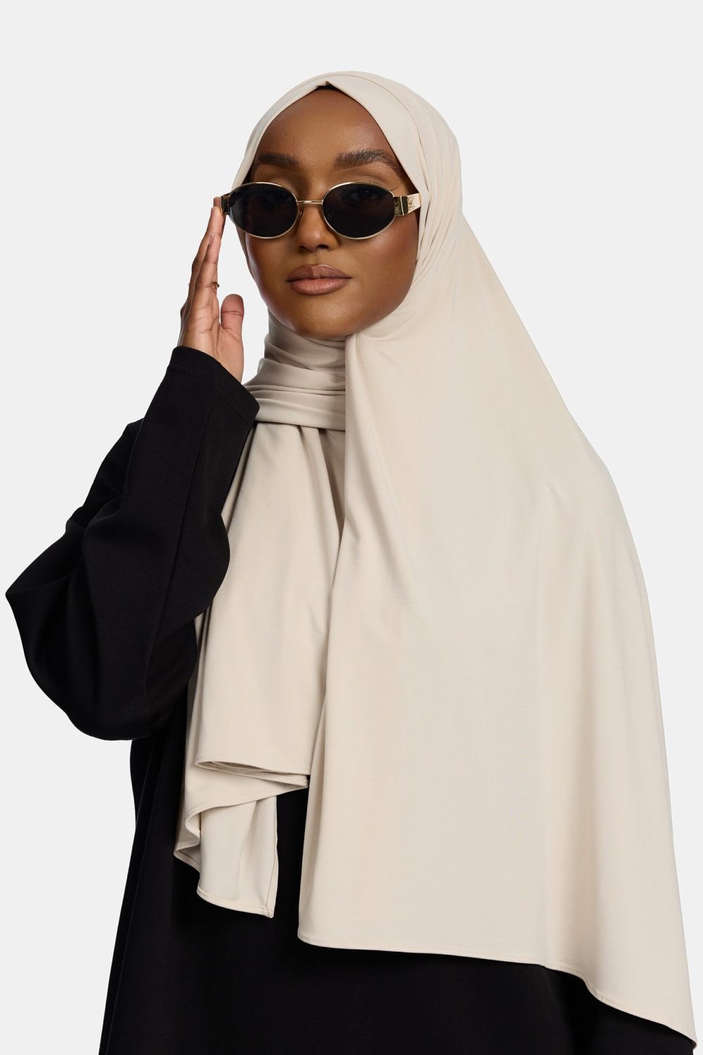 Breathable jersey scarf White Beige - Afbeelding 2