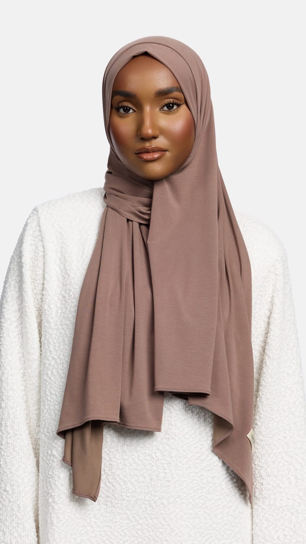 Breathable jersey scarf Taupe purple