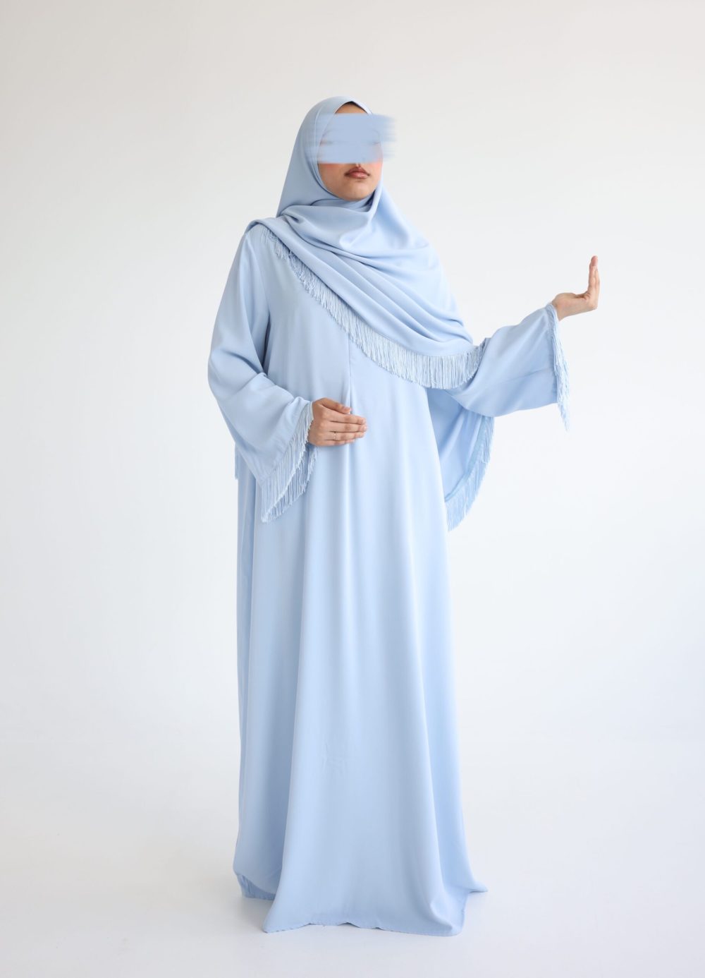 Summervibe abaya sky blue - Afbeelding 2