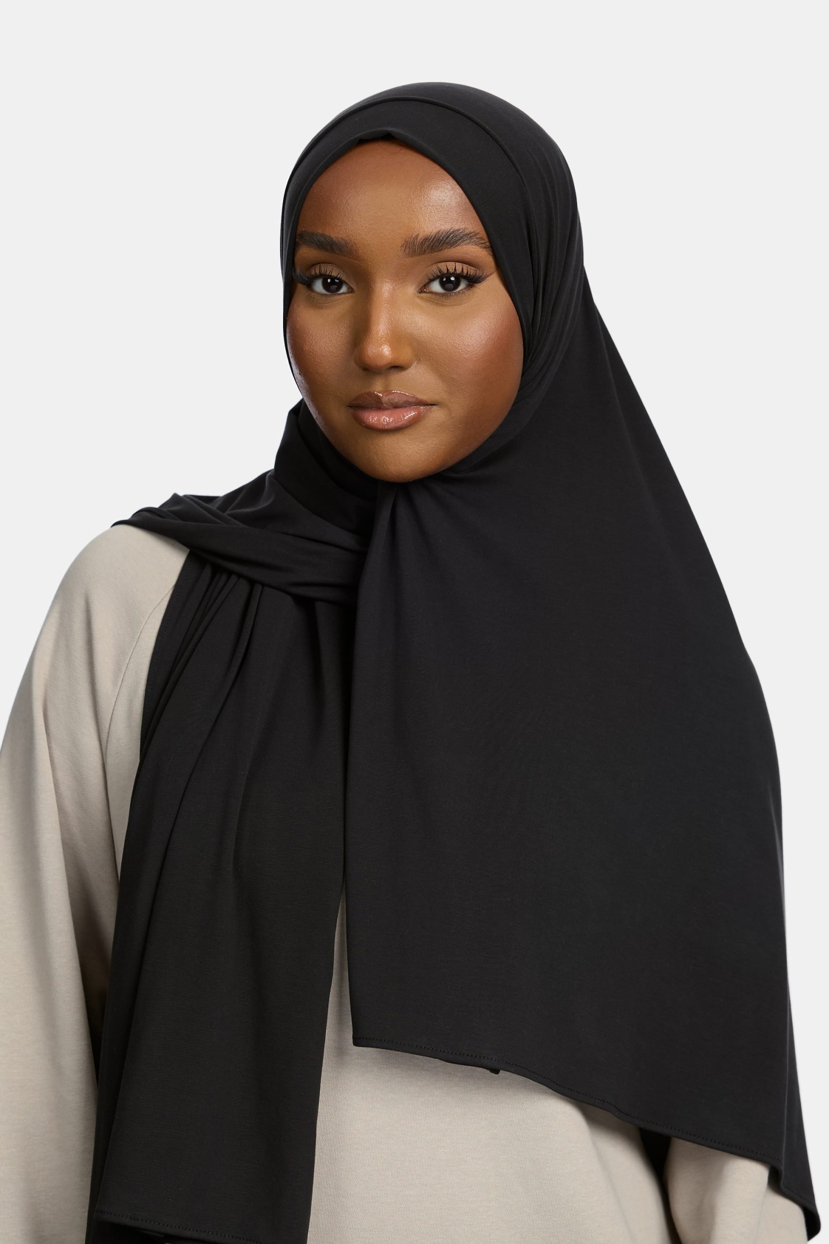 Bamboo jersey scarf Black