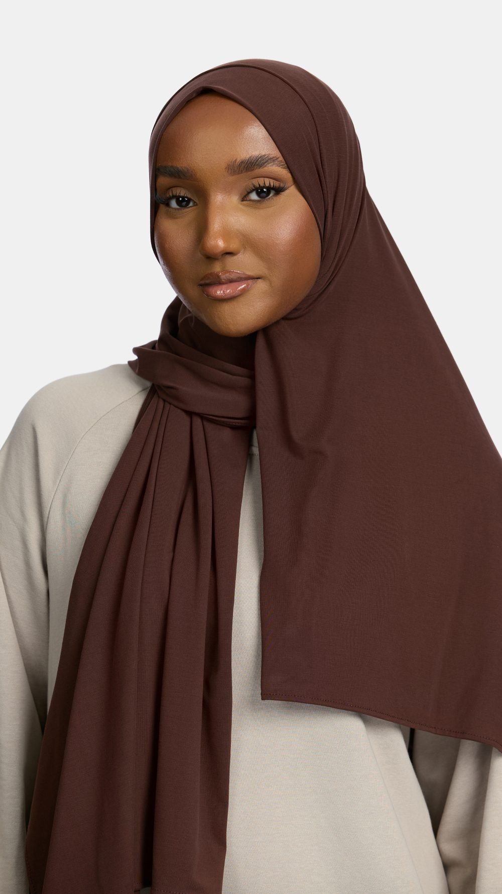 Breathable jersey scarf Chocolate