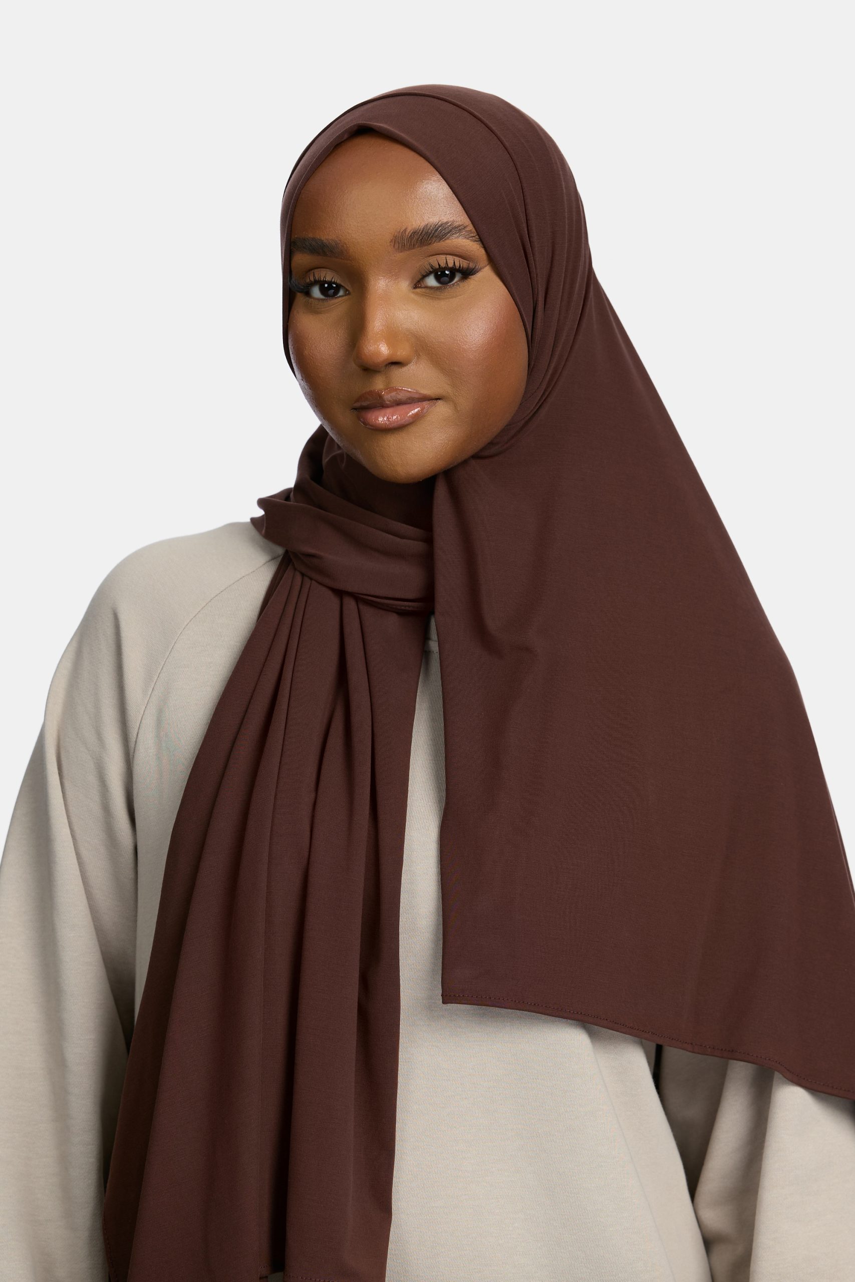 Breathable jersey scarf Chocolate