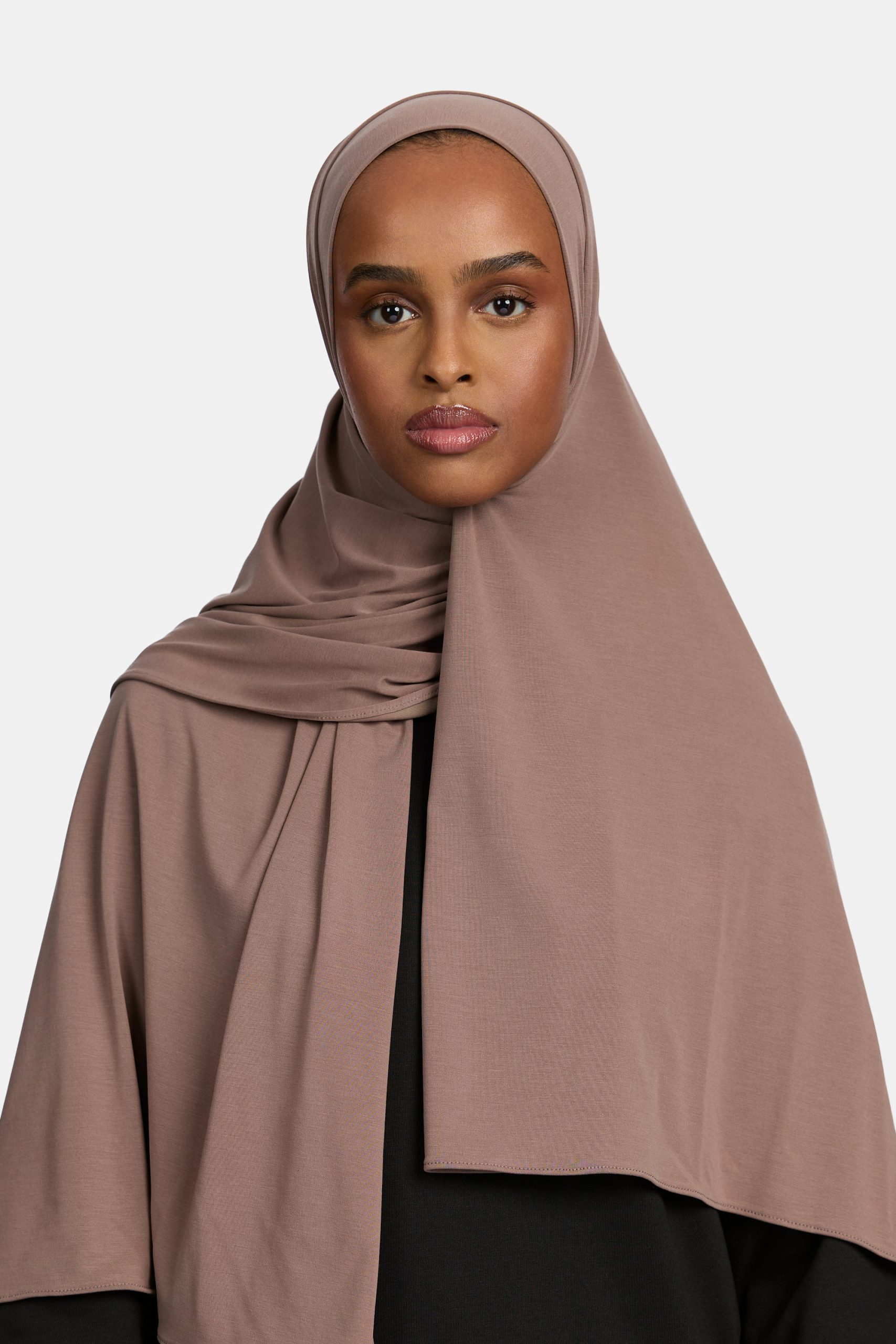Breathable jersey scarf Taupe purple