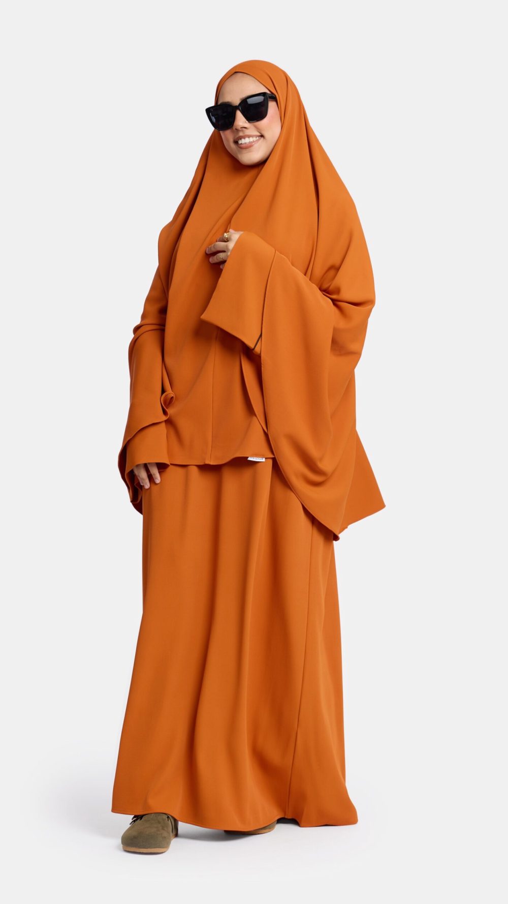 Heup khimar terracotta (Farasha stripe Éclat)