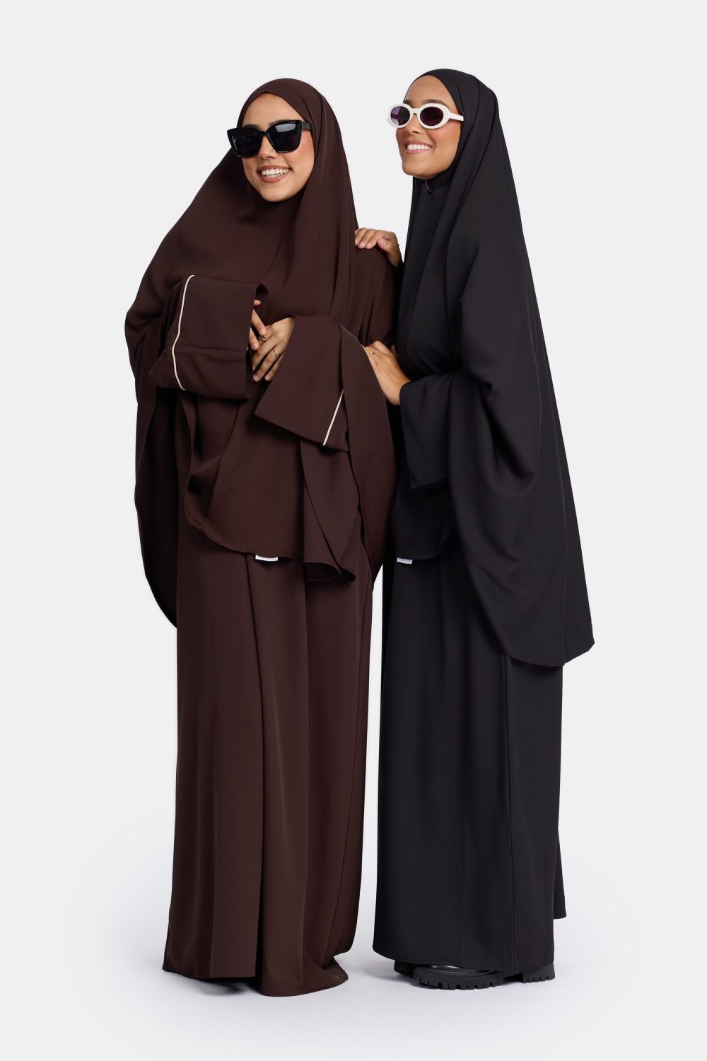 Heup khimar black (Farasha stripe Éclat) - Afbeelding 3