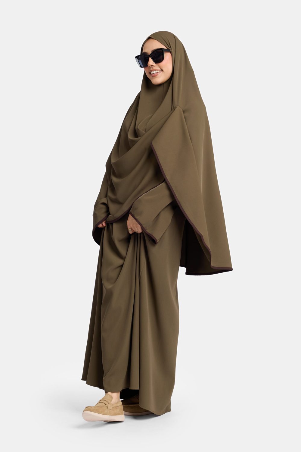 Magnet line khimar Olive Brown