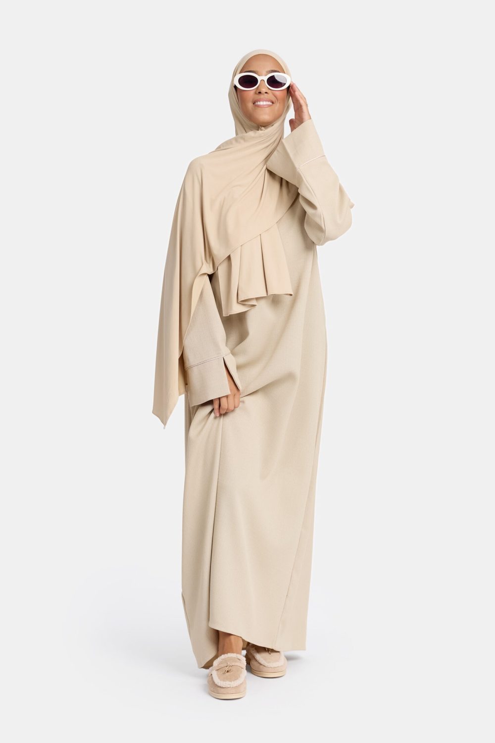 Tweed abaya Oat - Afbeelding 2
