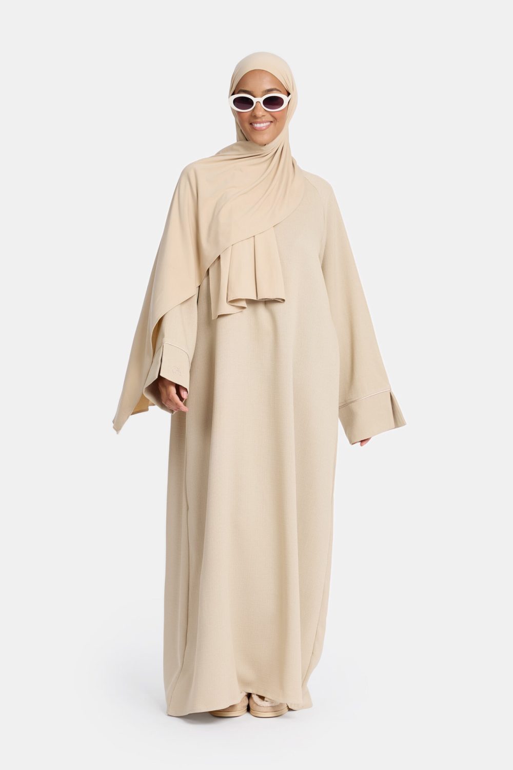Tweed abaya Oat - Afbeelding 3