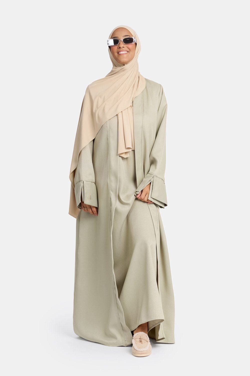 Tweed kimono soft Green - Afbeelding 2