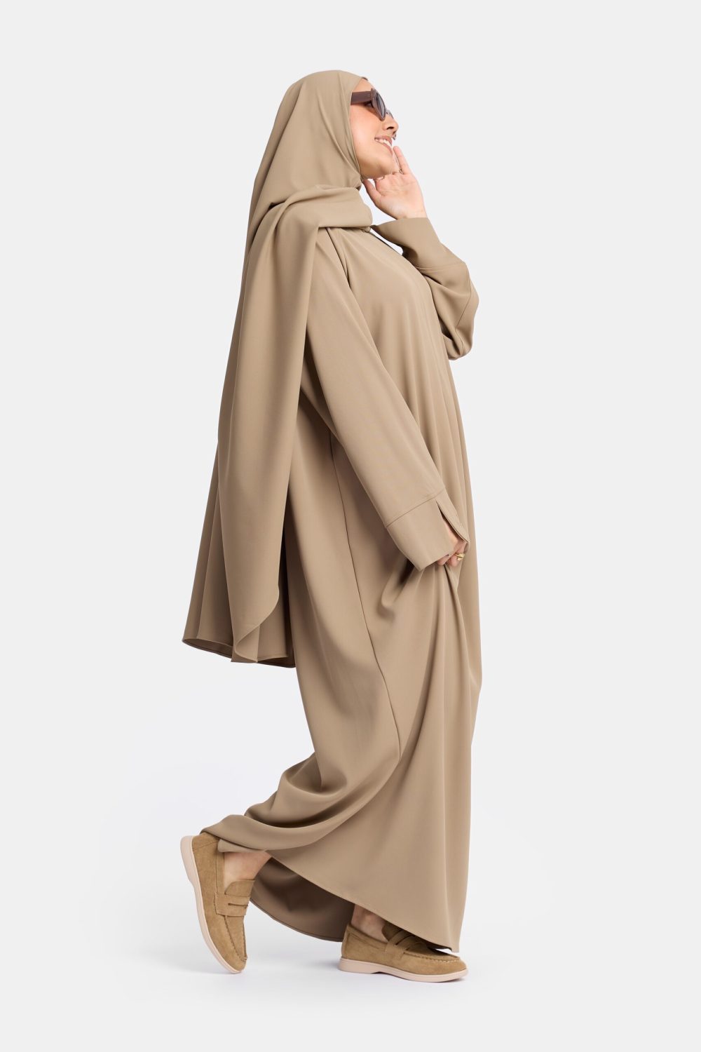 Oversized abaya moss taupe