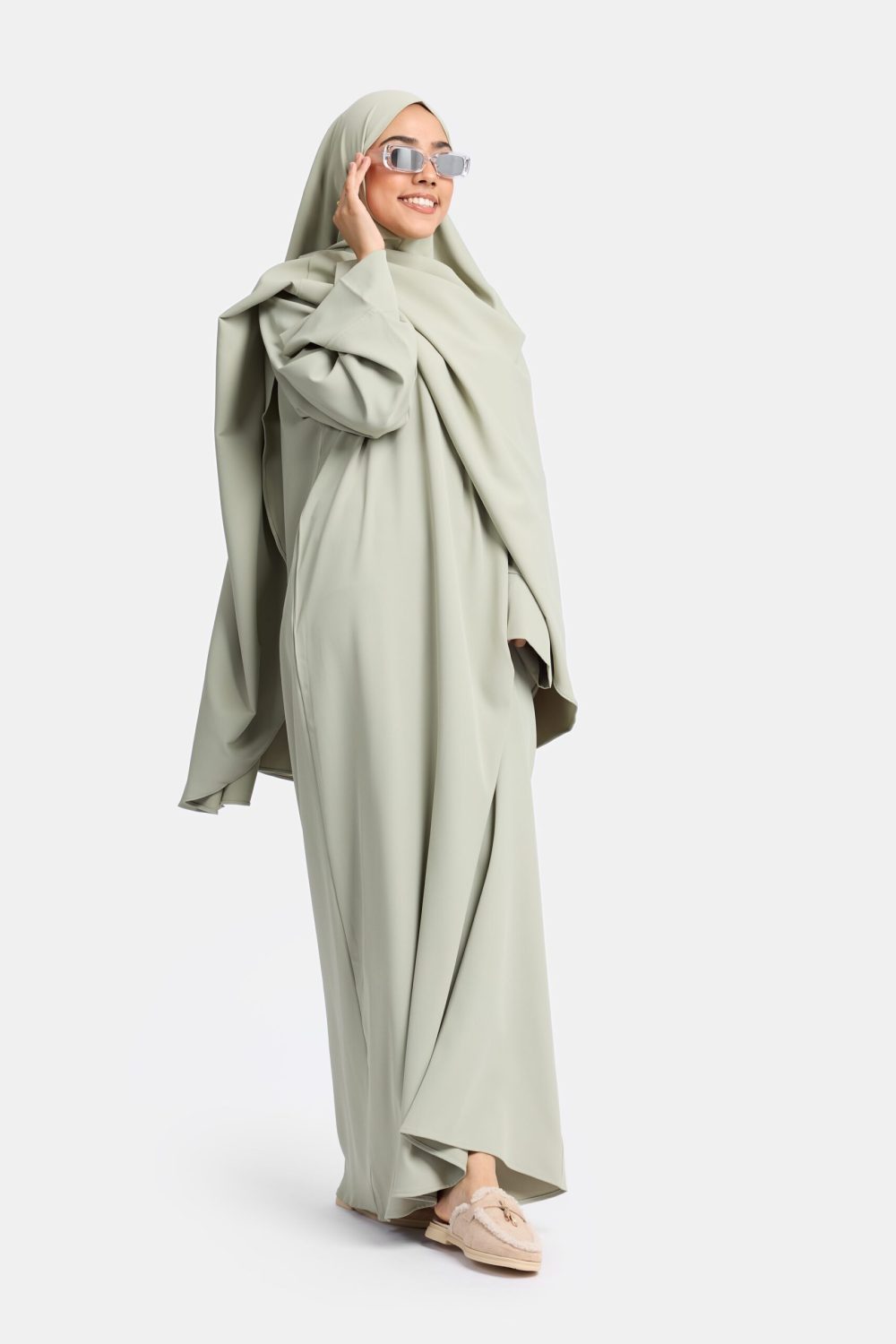Oversized abaya soft mint