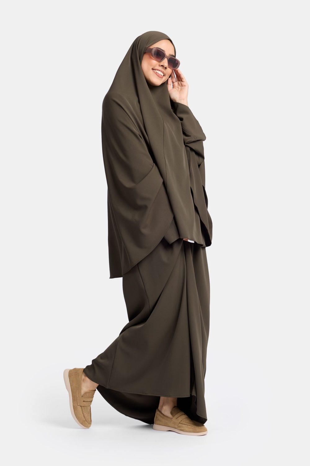 Heup khimar Ash green (oversized collectie)