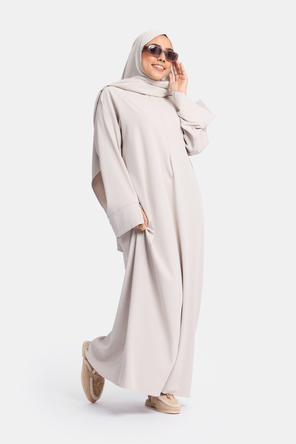Oversized abaya silver