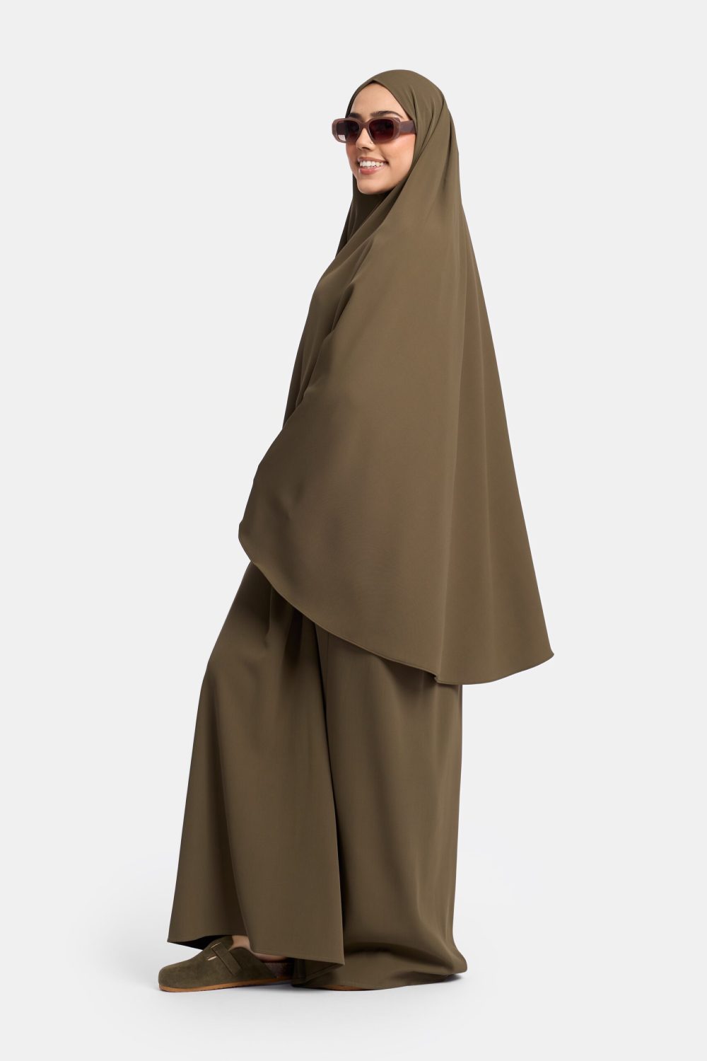 Heup khimar Olive brown (oversized collectie)