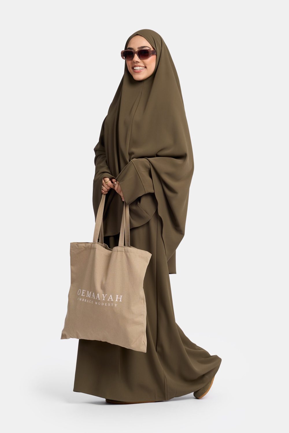 Heup khimar Olive brown (oversized collectie) - Afbeelding 3