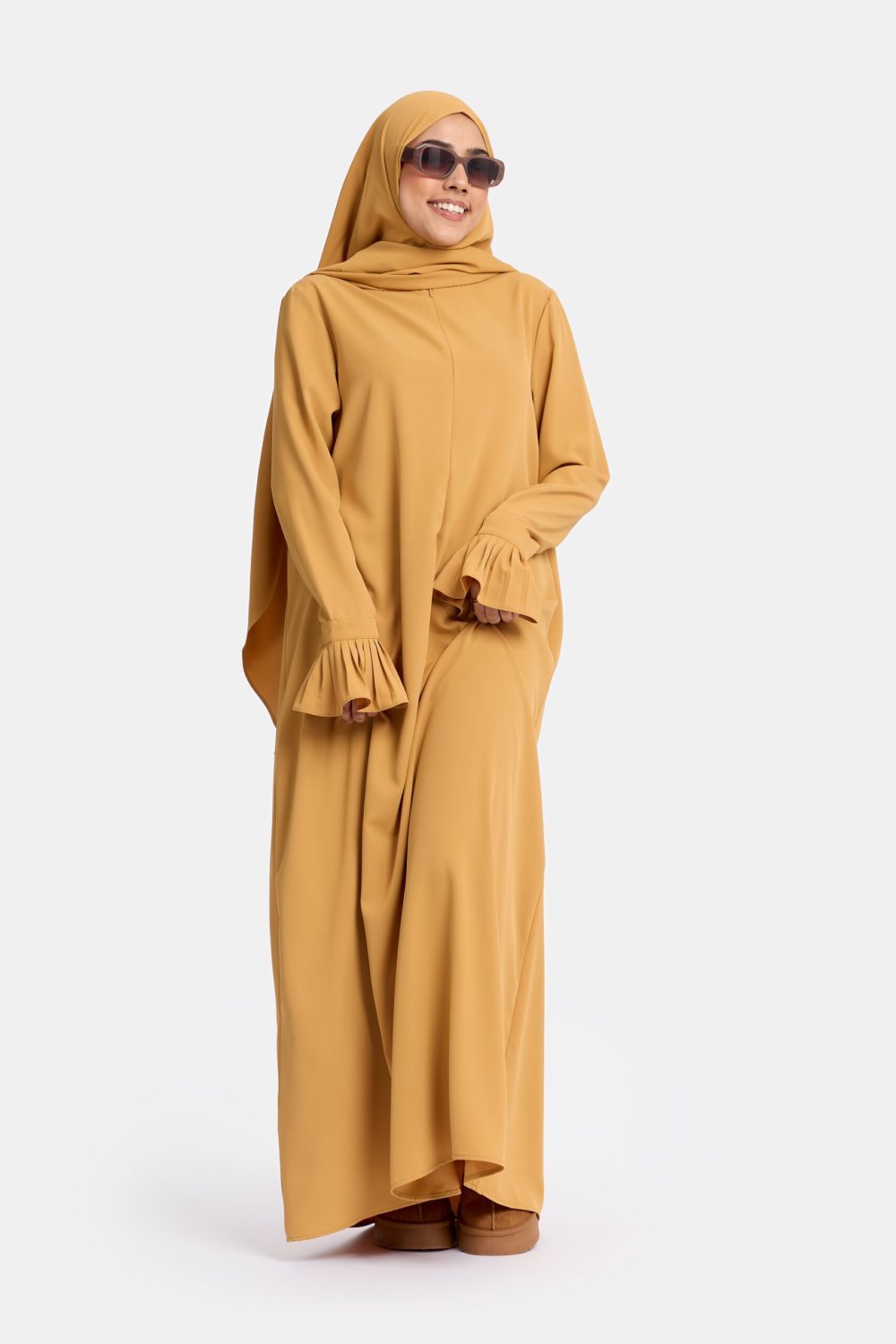 Excellent flower abaya Pumpkin - Afbeelding 2