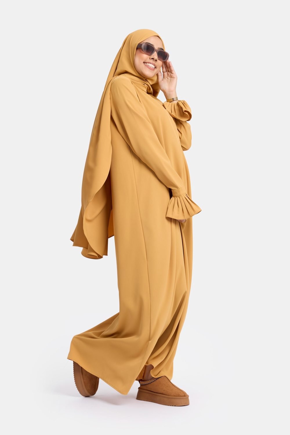 Excellent flower abaya Pumpkin