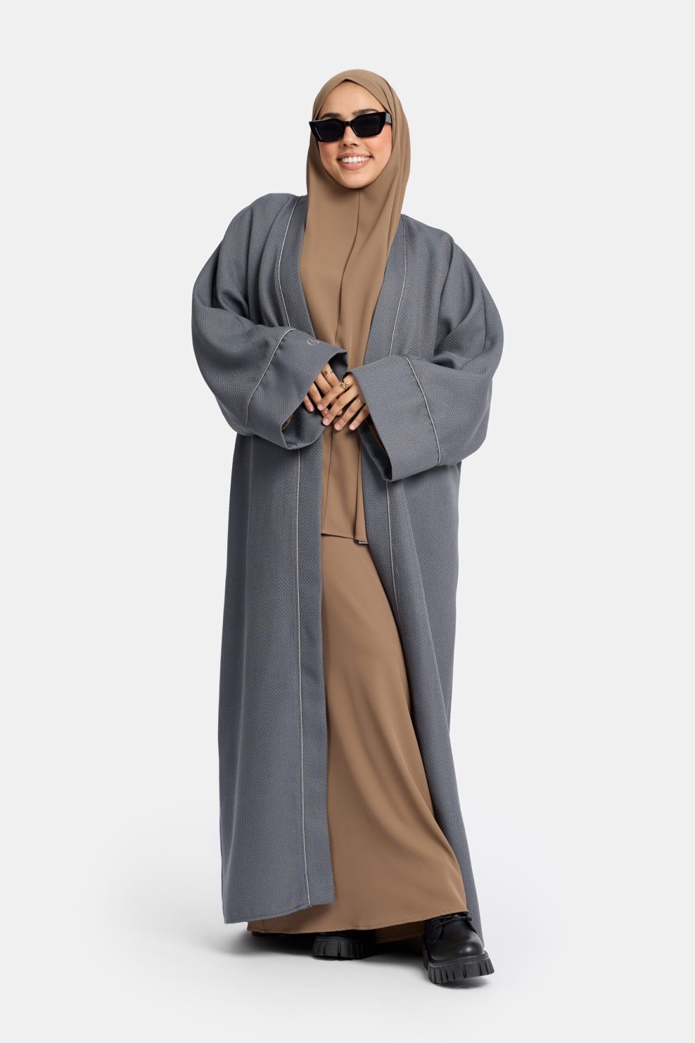 Farasha tweed coat Grey - Afbeelding 2